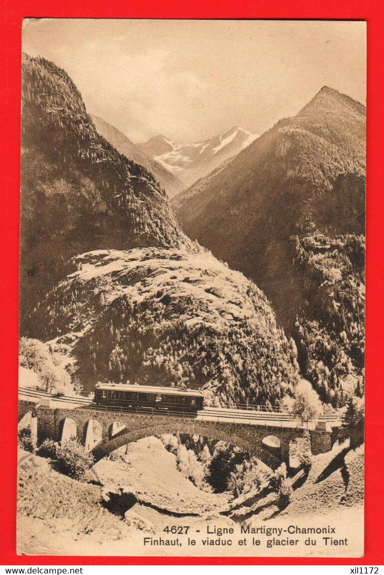 FKK-05 Chemin De Fer De Martigny-Châtelard-Chamonix  Viaduc Et Glacier Du Trient. Cachet Miliraire 1909  Burgy 4627 - Martigny