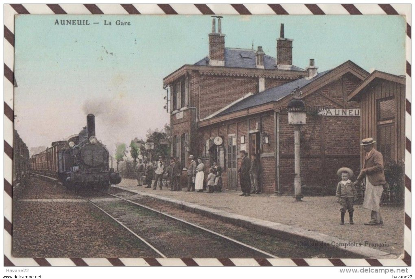 6AI2473 AUNEUIL LA GARE TRAIN 2 SCANS - Auneuil