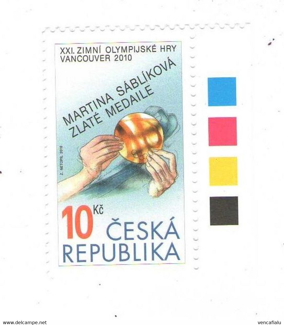 Czech Republic 2010 -  Gold Winner M. Sablikova,  Color Test In Edge, 1 Stamps, MNH - Hiver 2010: Vancouver