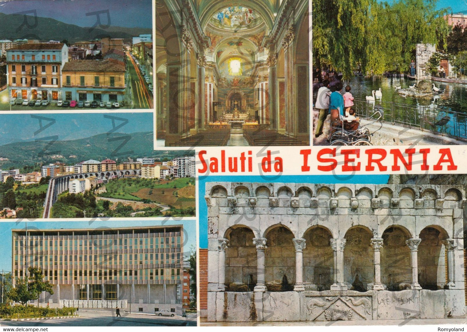CARTOLINA  ISERNIA,MOLISE-SALUTI-STORIA,MEMORIA,CULTURA,RELIGIONE,IMPERO ROMANO,BELLA ITALIA,VIAGGIATA 1971 - Isernia