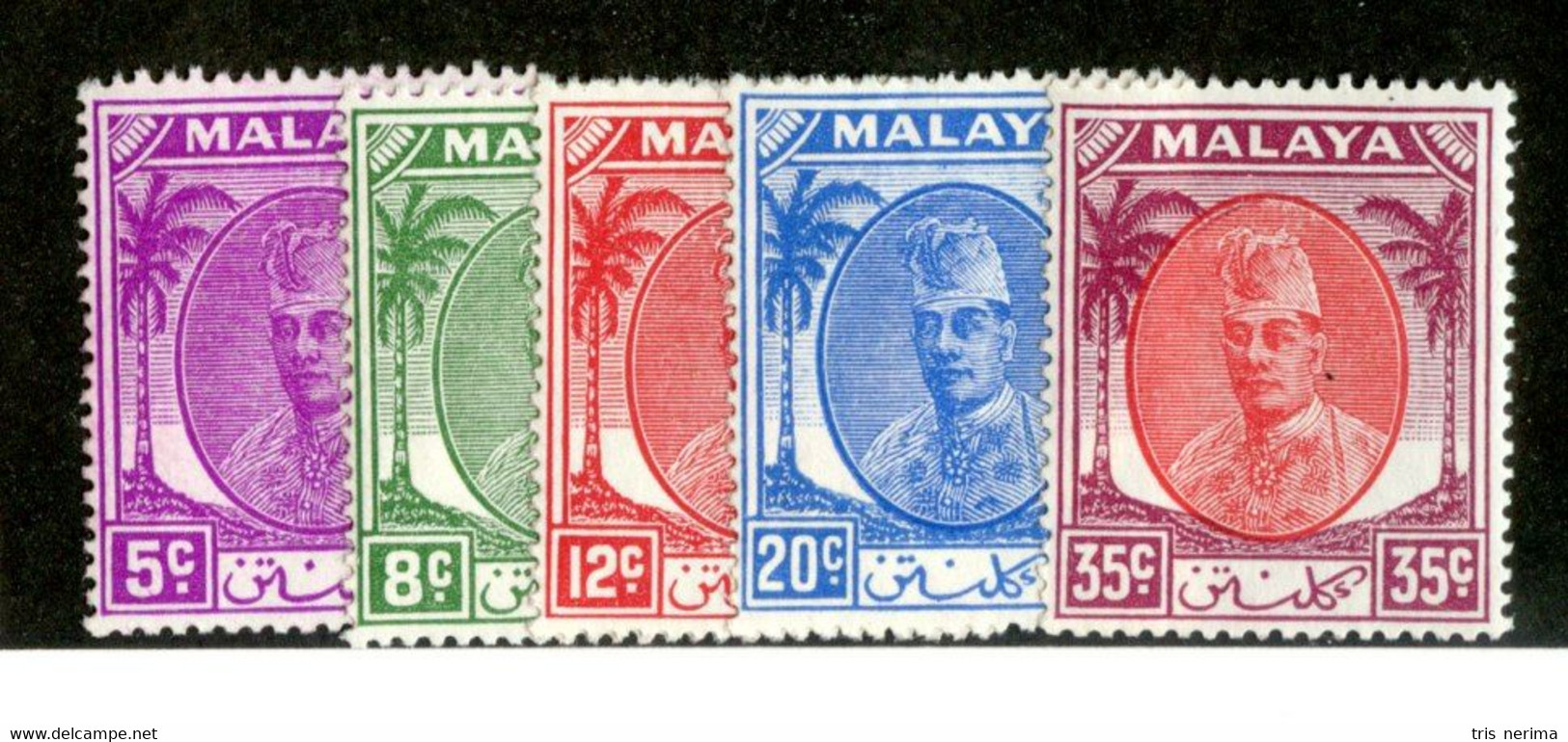 6 BCx Kelantan 1952 Scott.65/70 Mnh**missing 69 ( All Offers 20% Off! ) - Kelantan