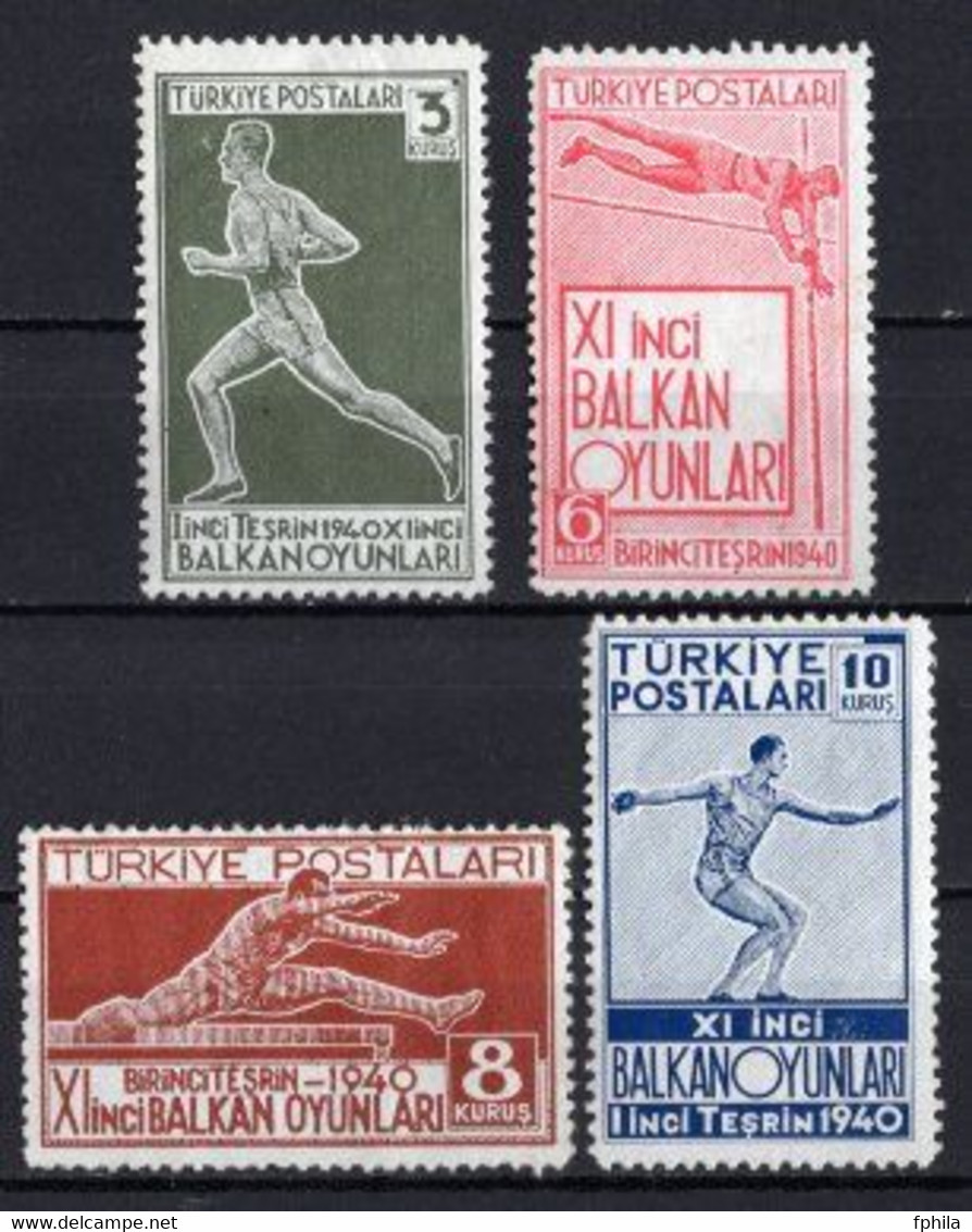 1940 TURKEY THE 11TH BALKAN GAMES MNH ** - Unused Stamps