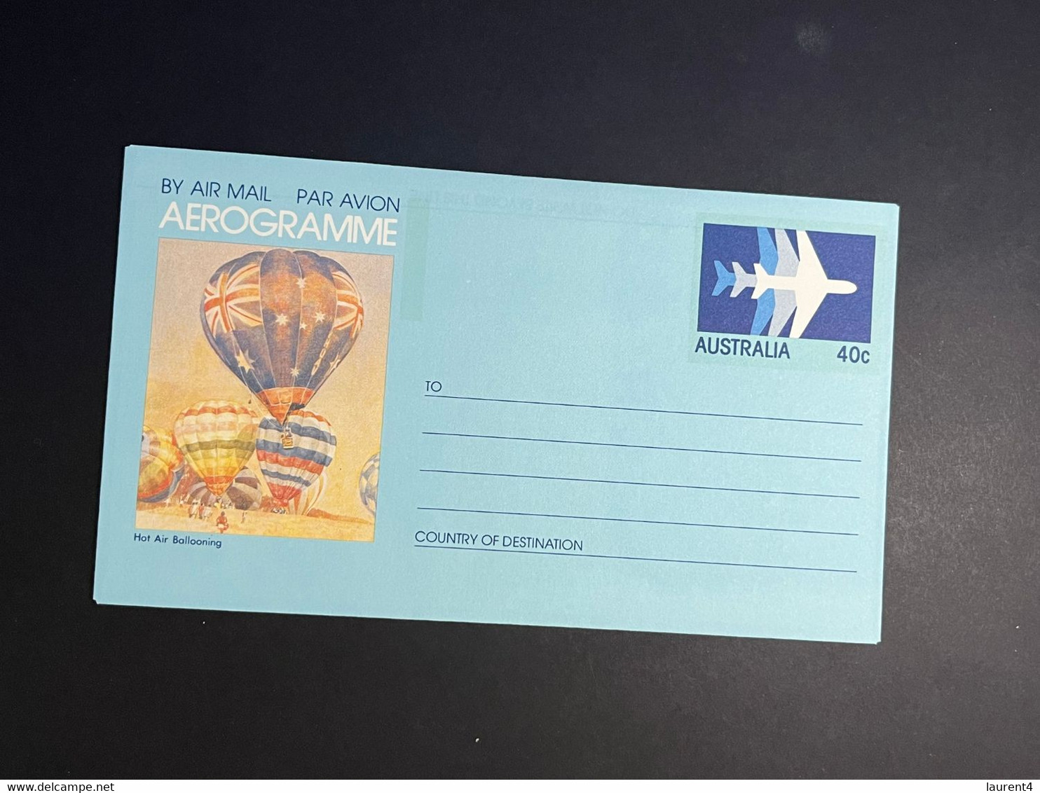 (4 Oø 44) Australia Aerogramme (2) Hot Air Baloon & Parachute - Aerograms