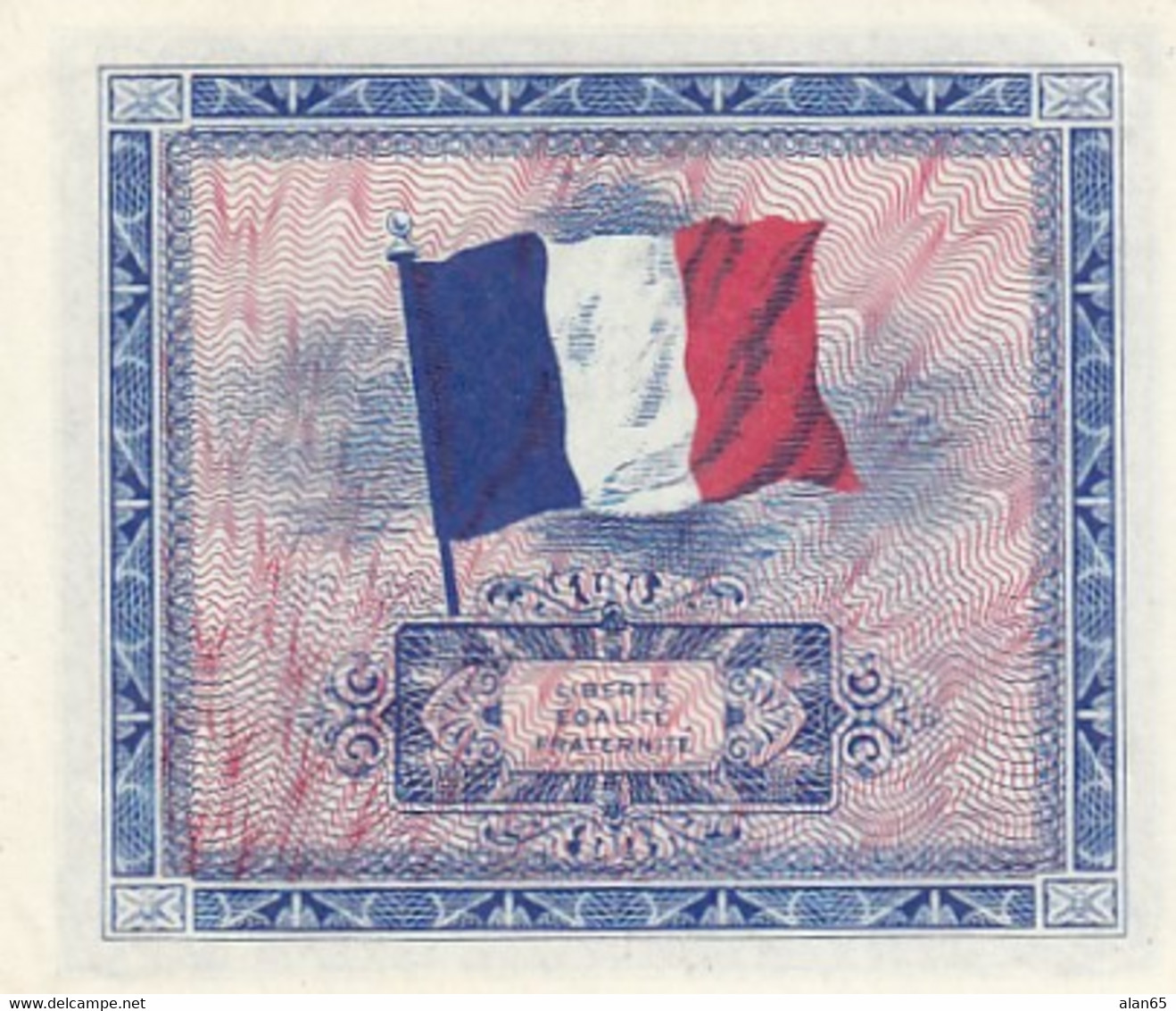 France #114a 2 Francs 1944  Banknote, Allied Military Currency - 1944 Drapeau/Francia