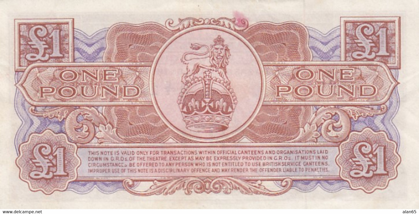 Great Britain #M29, 1 Pound 1956 British Armed Forces Special Voucher Note - Fuerzas Armadas Británicas & Recibos Especiales