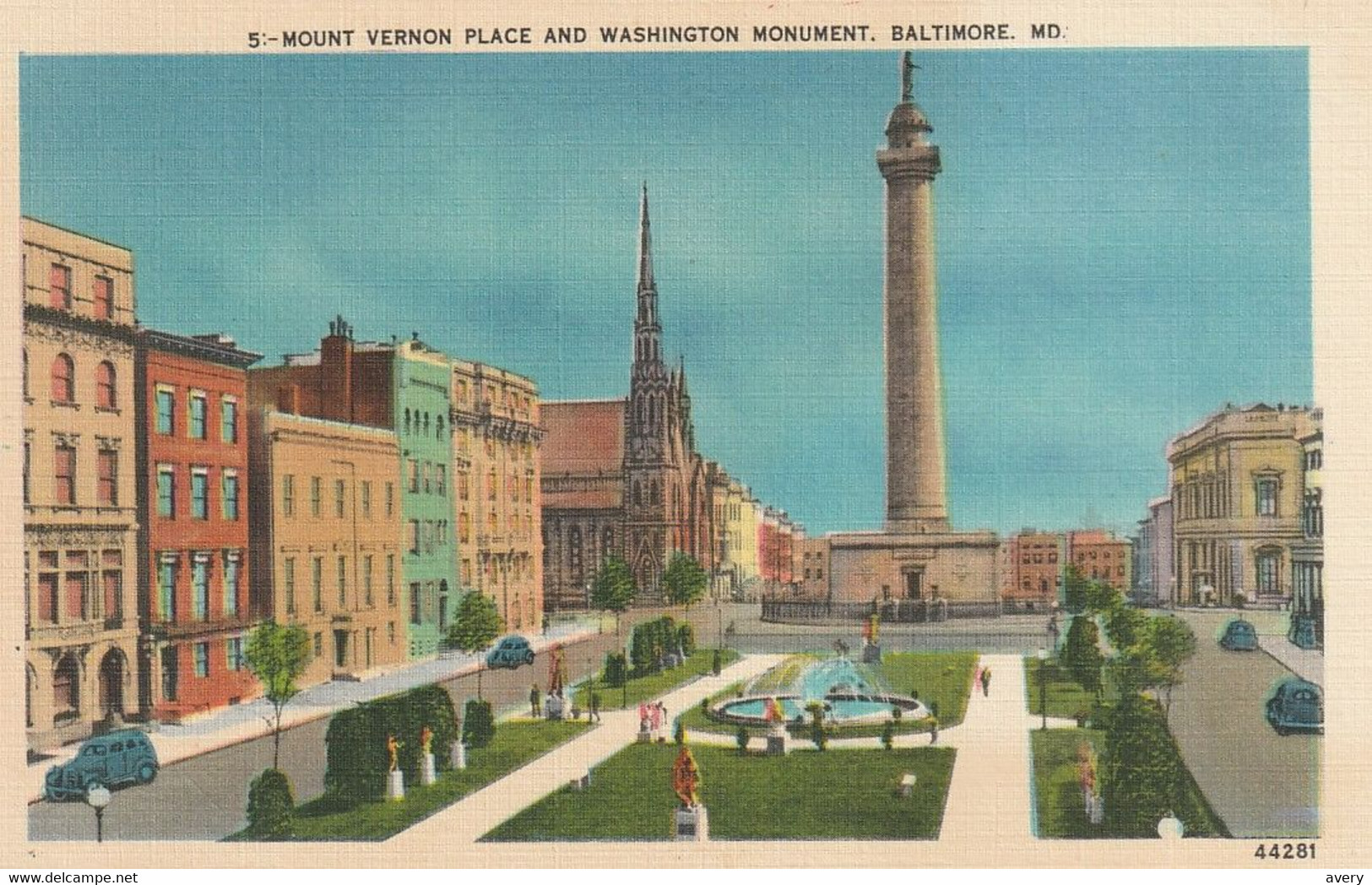 Mount Vernon Place And Washington Monument, Baltimore, Maryland - Baltimore