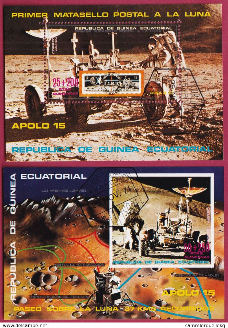 Äquatorialguinea Block 1 Und 2 Gestempelt, Apollo 15 - Sammlungen