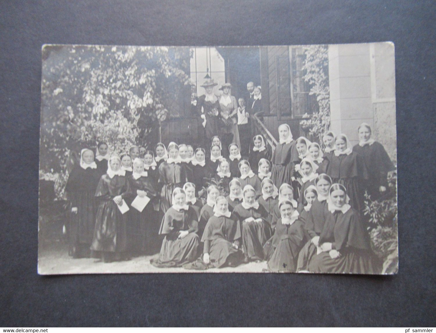 1917 Deutsches Reich Foto AK Schwesternschüler / Kloster ?! Stempel Werther Westfalen Photograph Lohöfener - Churches & Convents