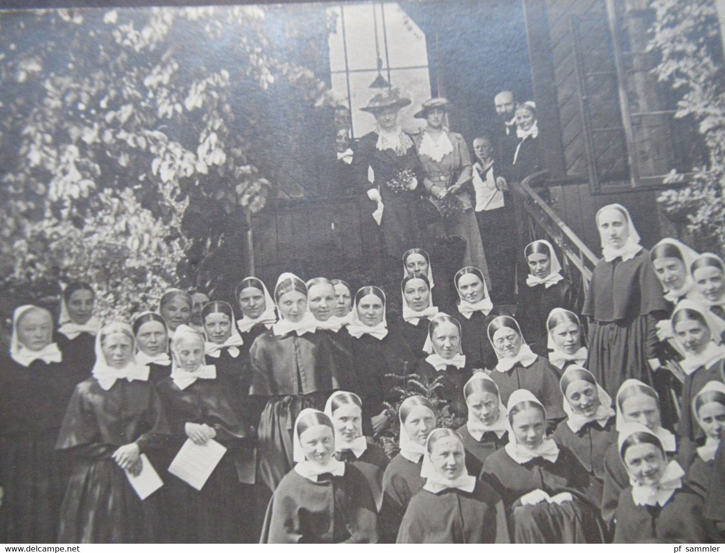 1917 Deutsches Reich Foto AK Schwesternschüler / Kloster ?! Stempel Werther Westfalen Photograph Lohöfener - Churches & Convents