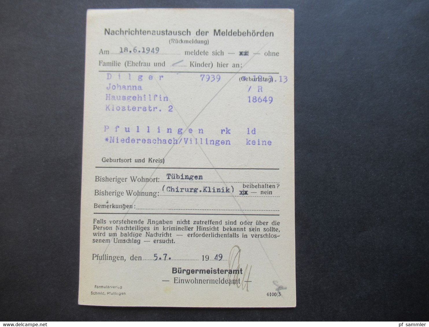 Französische Zone Württemberg 18.6.1949 Postkarte Mit Notopfer Wohnungsbau-Abgabe Mit Interessanter Zähnung! - Wurtemberg