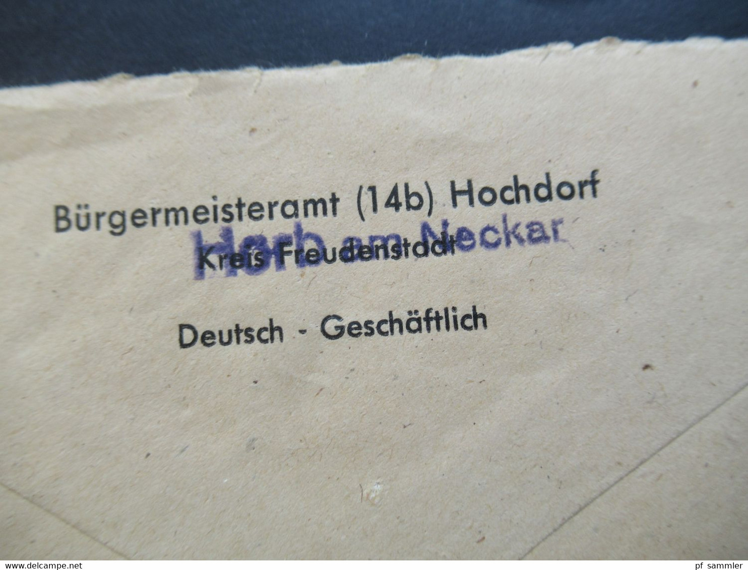 Französische Zone Württemberg Nr.34 (2) MeF 11.1949 Stp. Hochdorf O.A. Horb mit Wohnungsbau-Abgabe Nr.3 BPP geprüft