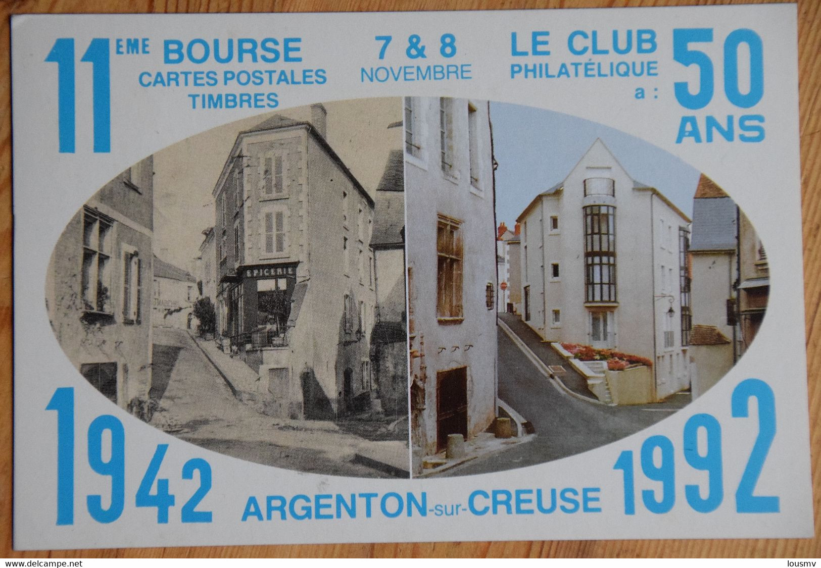 Argenton-sur-Creuse - 11e Bourse Timbres, Cartes Postales ... 1992 - Cachet Commémoratif - Numérotée - (n°25545) - Bourses & Salons De Collections