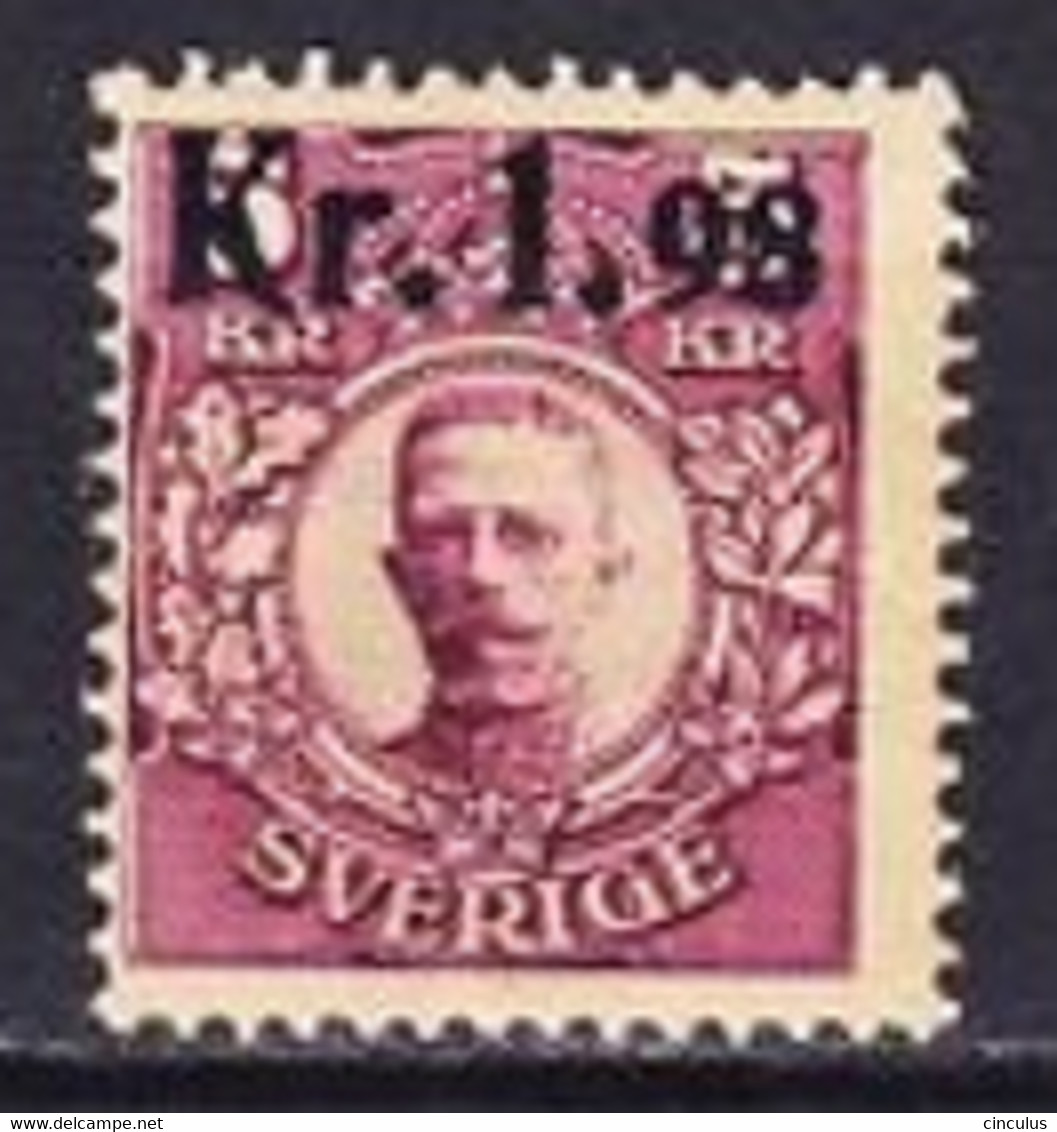 1917. Sweden. King Gustav V. Overpr. MH. Mi. Nr. 107 - Neufs