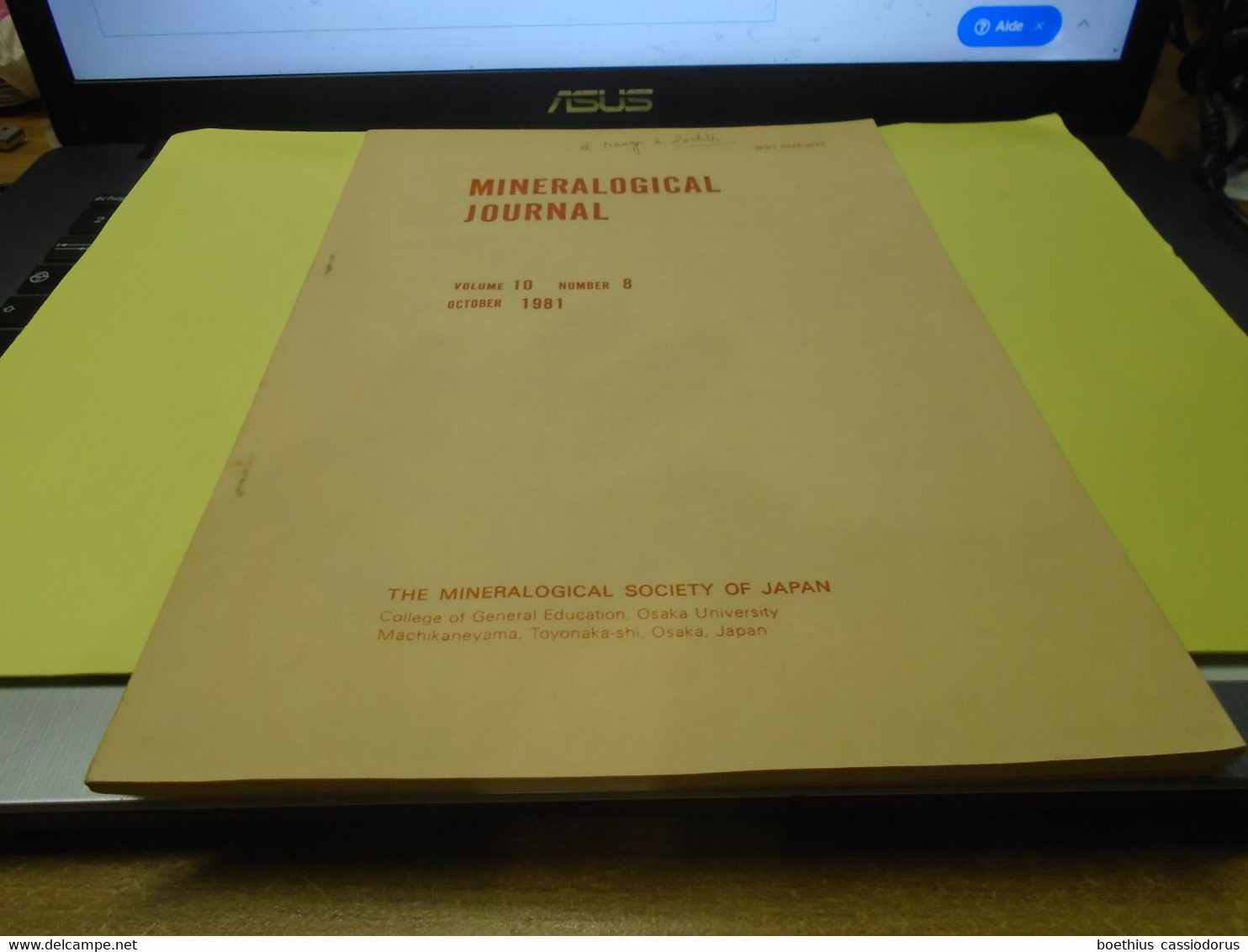 DACHIARDITE GROUP ZEOLITES, TANEYAMALITE ETC.  MINERALOGICAL JOURNAL1981 MINERALOGICAL SOCIETY OF JAPAN OSAKA - Sciences De La Terre