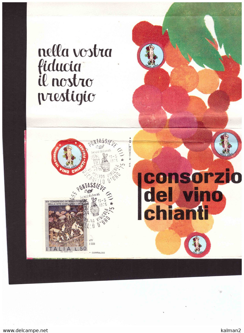 137 -   PONTASSIEVE  11.5.1975    /   VI  MOSTRA VINICOLA  " TOSCANELLO D'ORO " - Agriculture