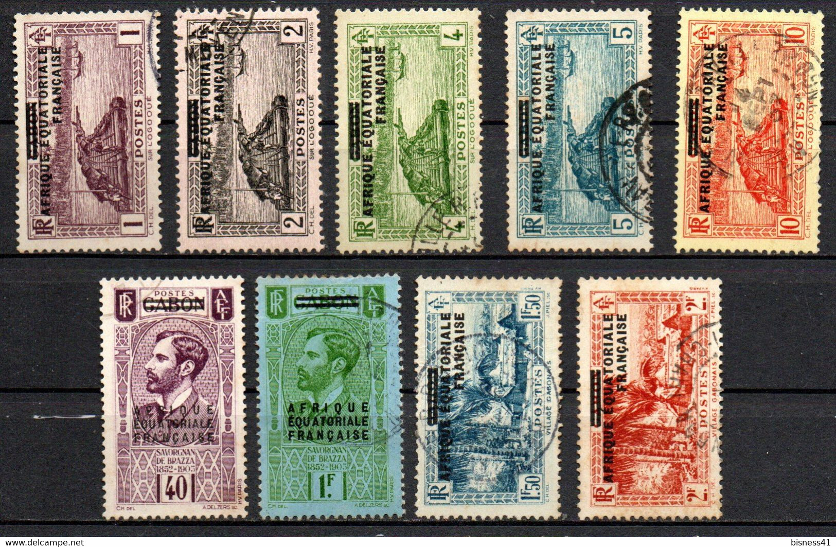 Col33 Colonie AEF Afrique  N° 17 à 22 + 24 à 26 Oblitéré Cote : 51,50€ - Used Stamps