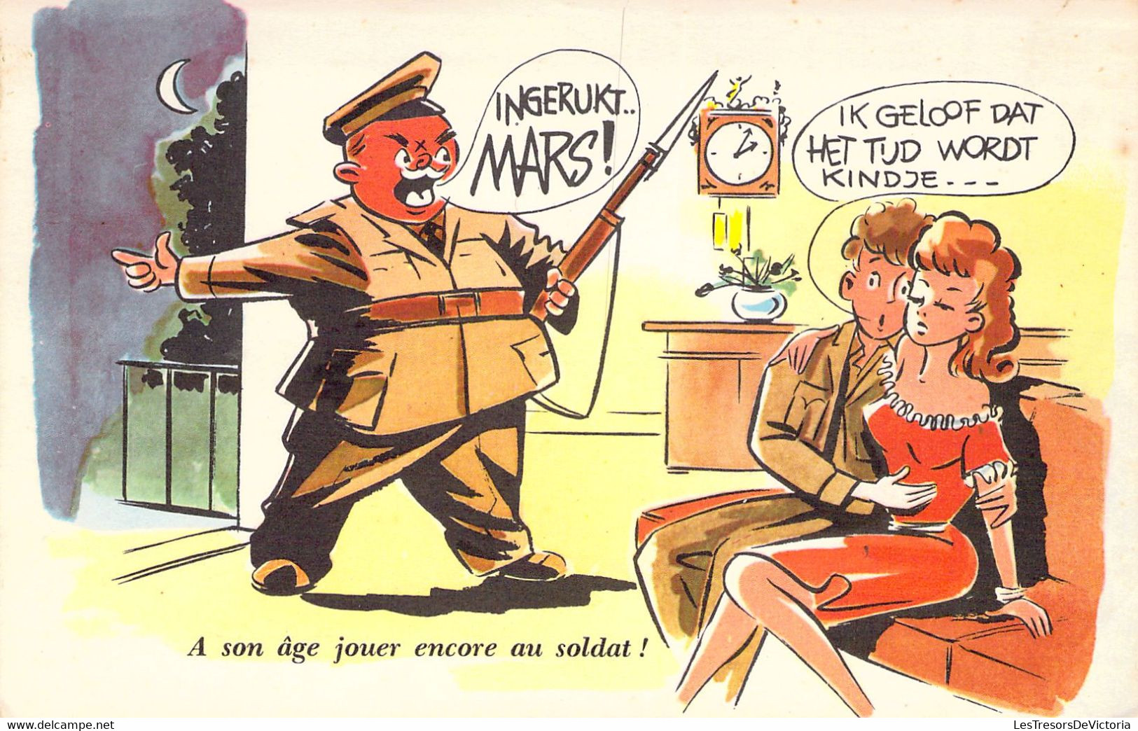 HUMOUR - à Son âge Jouer Encore Au Soldat - Illustration Non Signée - Militaire - Carte Postale Ancienne - Humour