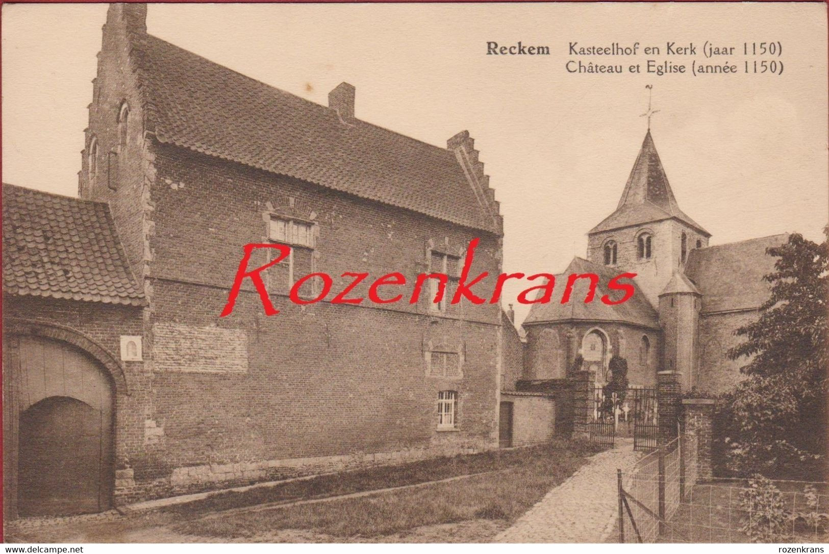 Reckem Rekkem Kasteelhof En Kerk ZELDZAAM  West-Vlaanderen Menen - Menen