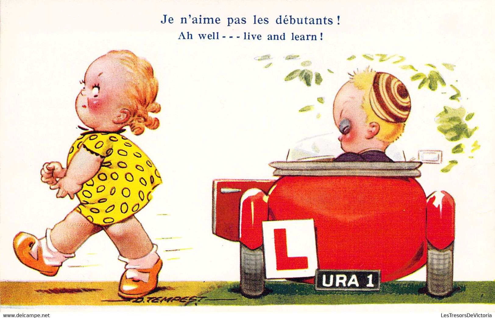 HUMOUR - Illustration Signée - D TEMPEST - Je N'aime Pas Les Débutants - Enfants - Carte Postale Ancienne - Humour