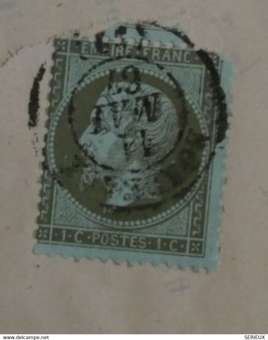 AP19 FRANCE  BELLE  LETTRE  RR SUR IMPRIMéS  1867 BORDEAUX + NAPOLEON  1C   ++ AFFRANCH. INTERESSANT ++ - 1862 Napoléon III