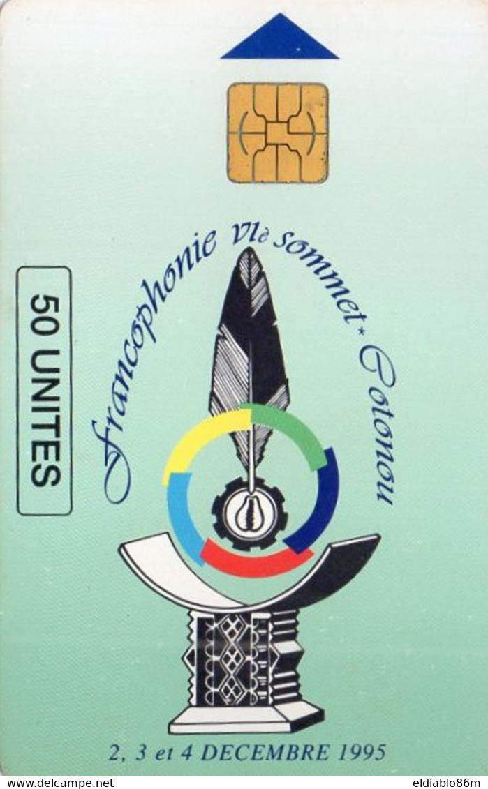 BENIN - CHIP CARD - VIe FRANCOPHONIE SOMMET - TABLE CHART ON BACK - Bénin