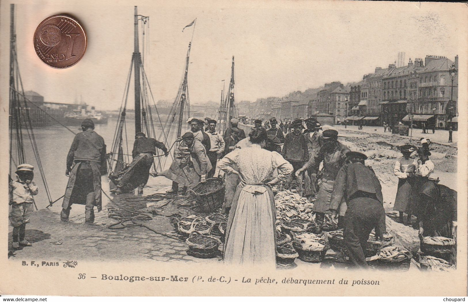 62 - Carte Postale Ancienne De BOULOGNE SUR MER   La Pèche  Déchargement Du Poisson - Boulogne Sur Mer