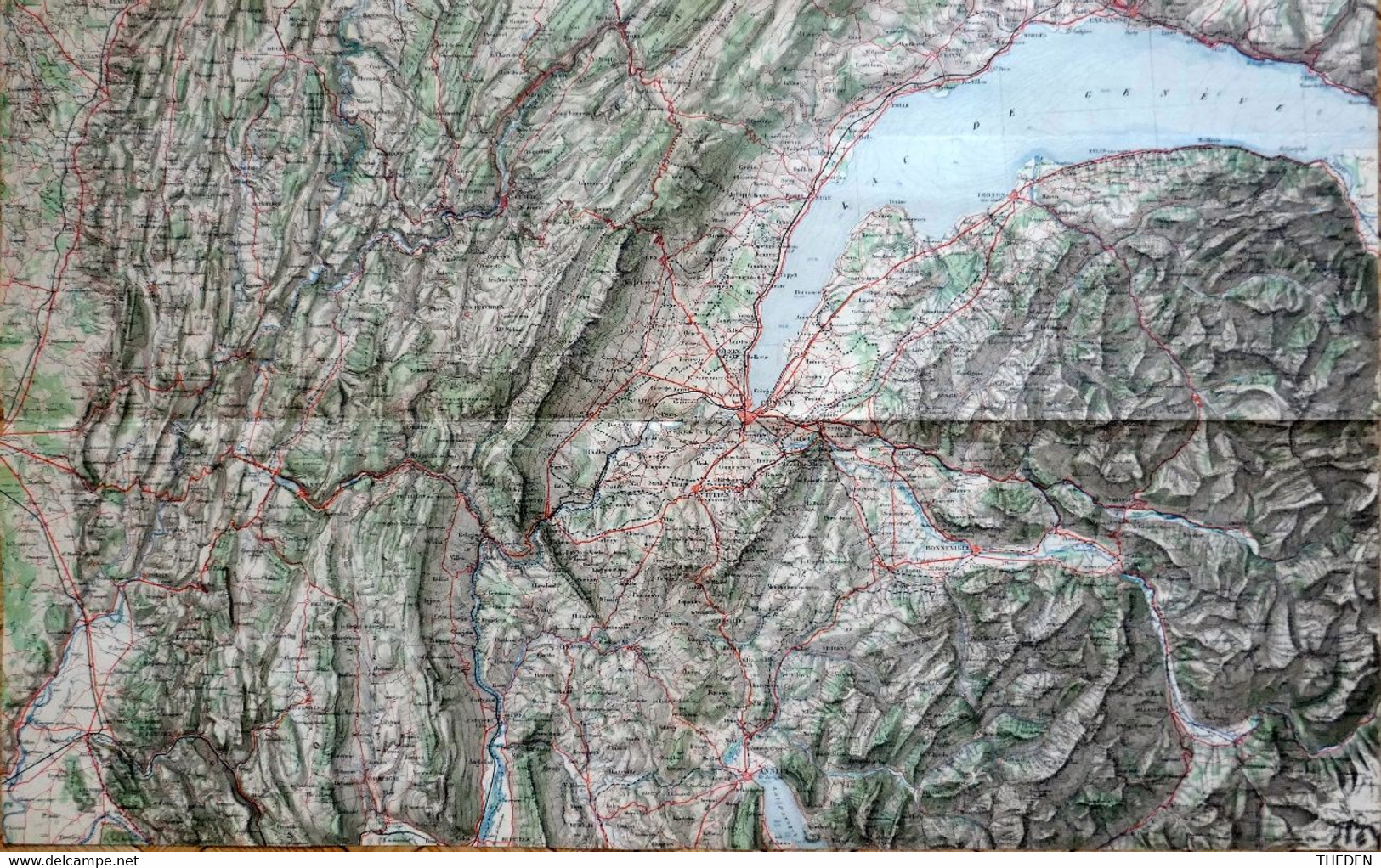 Carte Ancienne Genève, Lausanne, Thonon, Nantua, Annecy, Fin Du XIX° - Cartes Topographiques