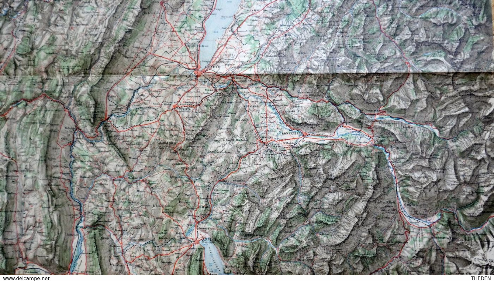 Carte Ancienne Genève, Lausanne, Thonon, Nantua, Annecy, Fin Du XIX° - Cartes Topographiques