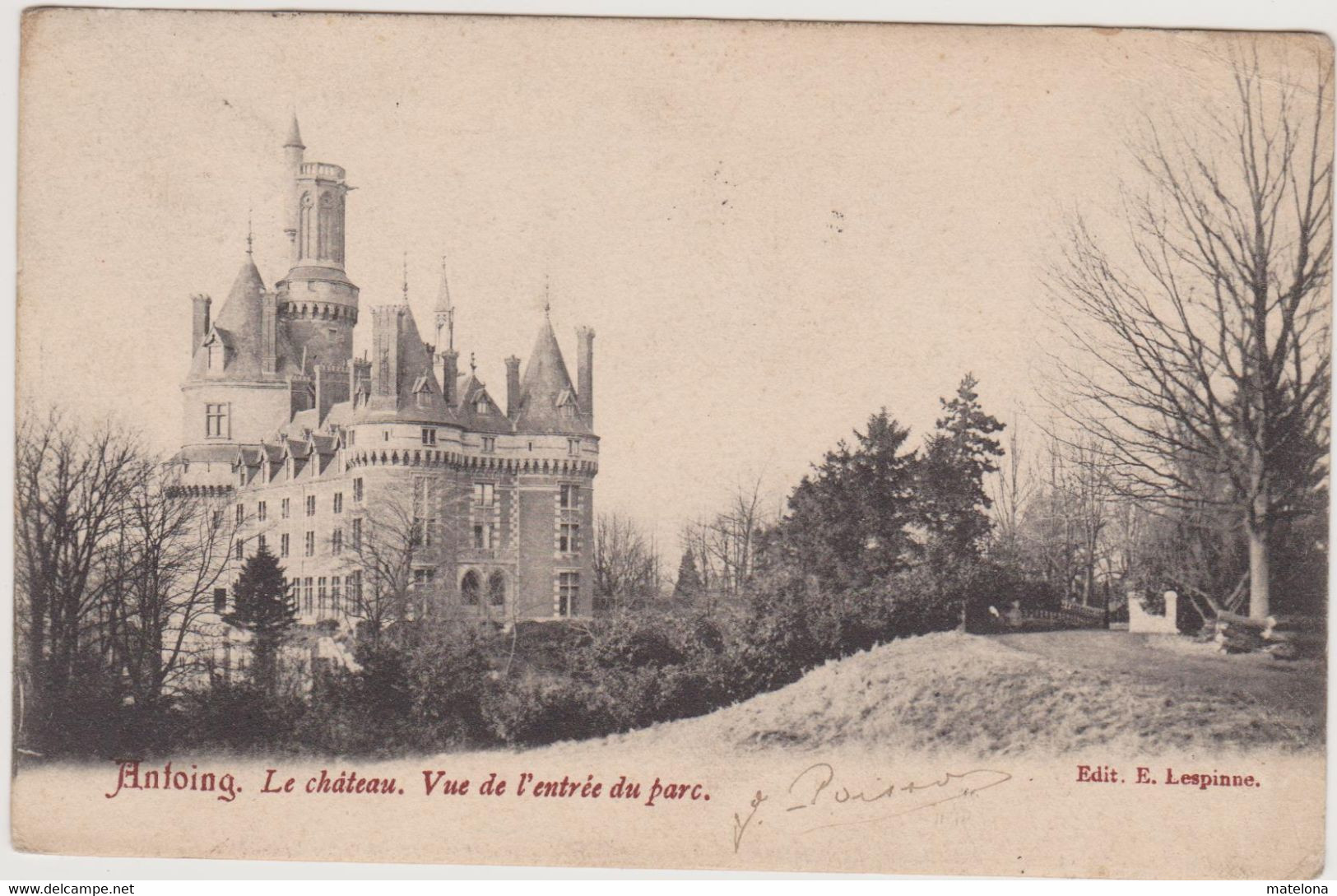 BELGIQUE HAINAUT ANTOING LE CHATEAU VUE DE L'ENTREE DU PARC  PRECURSEUR - Antoing