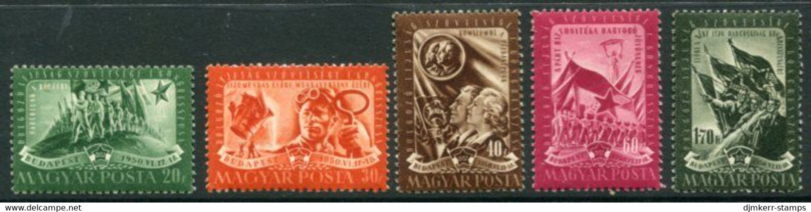 HUNGARY 1950 Young Workers' Congress LHM / *.  Michel 1106-10 - Unused Stamps