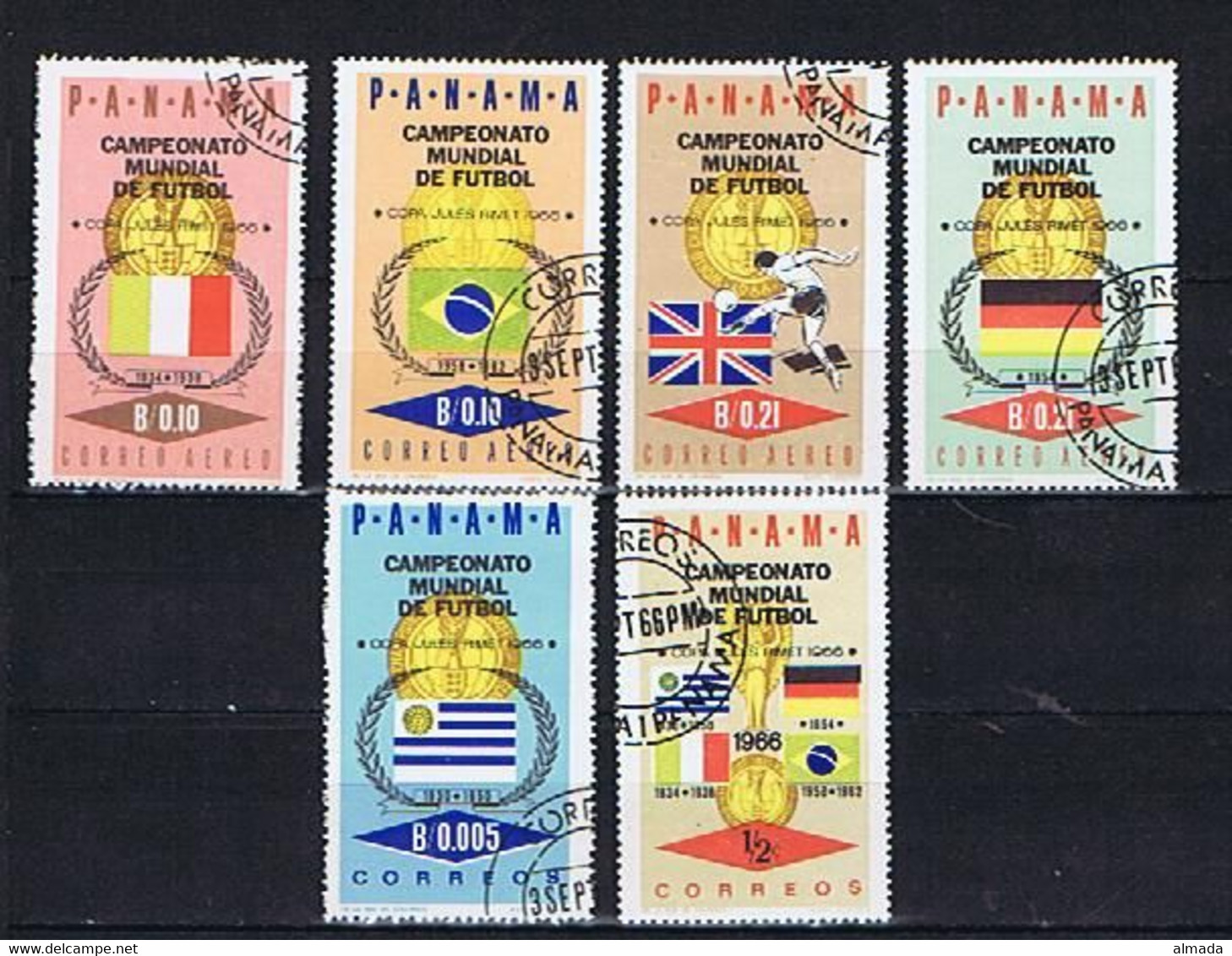 Panama 1966: Michel 879-884 Used, Gestempelt, World Cup WM (M) - 1966 – England