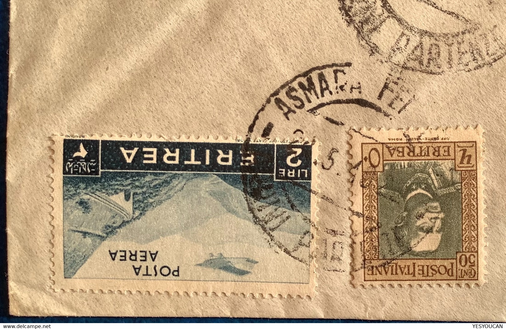 "ASMARA ERITREA 1940"VIA AEREA/PAR AVION German OKW D CENSORED>Eisenach Thüringen (lettera Lettre Zensur Brief  Erythrée - Erythrée