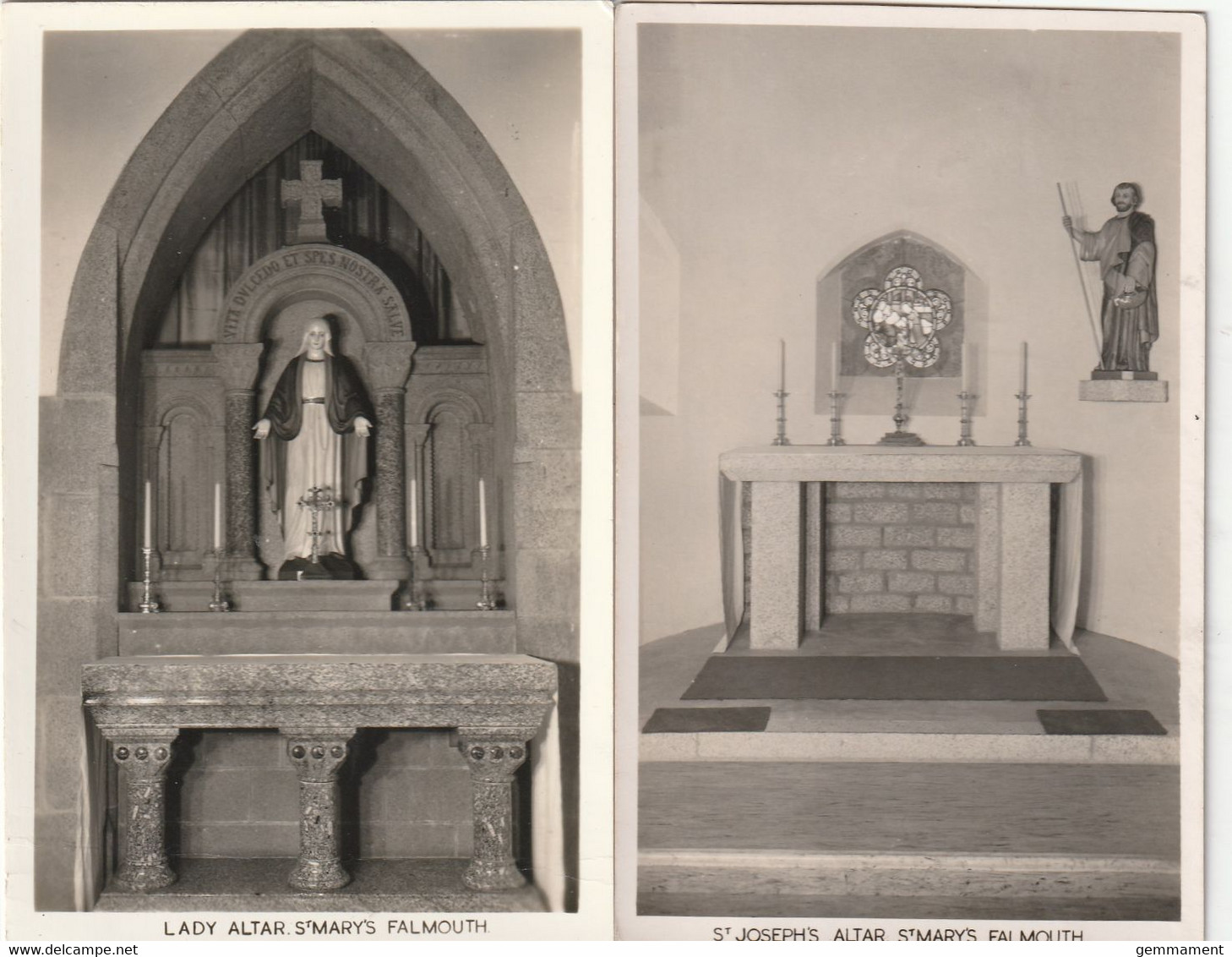 FALMOUTH - ST MARYS CHURCH INTERIOR. 2 CARDS - Falmouth