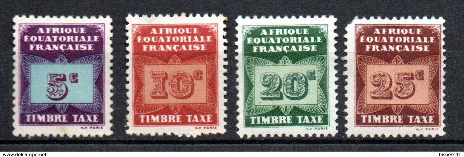Col33 Colonie AEF Afrique  Taxe  N° 1 à 4 Neuf X MH  Cote : 2,00€ - Unused Stamps