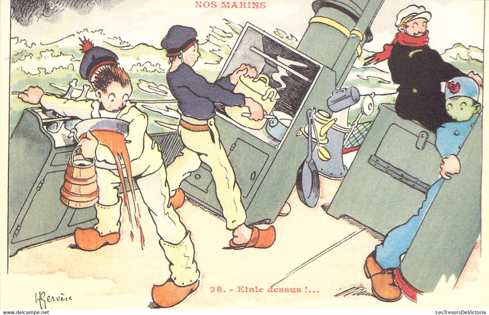 HUMOUR - Illustration - Nos Marins - 28 - Etale Dessus !  - Carte Postale Ancienne - Humour