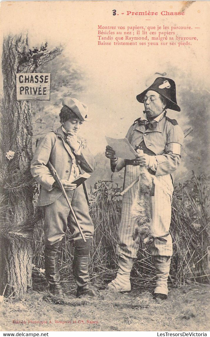 HUMOUR - Nos Bons Paysans - 3 - Première Chasse - Femme Au Fusil - Carte Postale Ancienne - Humour