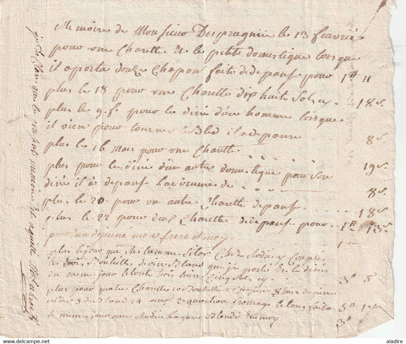 18e Siècle  ? - Facture Signée - 2 Pages - Règne De Louis XV Probable - ... - 1799