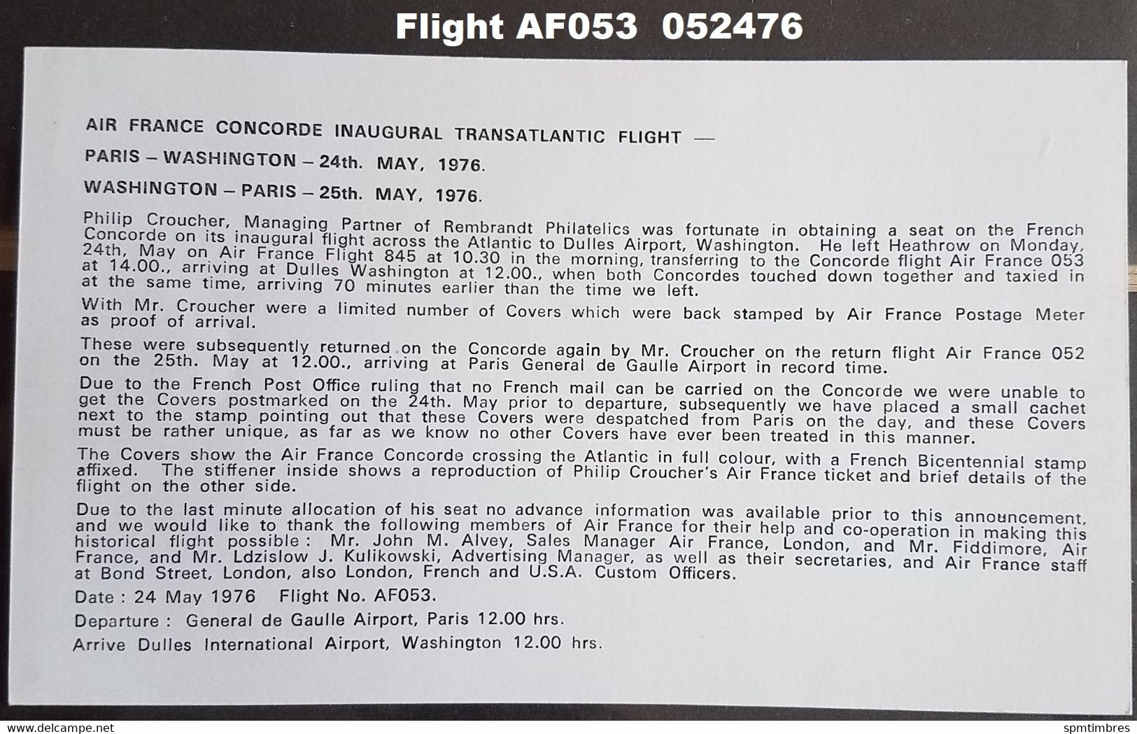 #49 Concorde Aircraft Onboard Carried / Private Correspondence / Remaining Post / First Day Covers And More - Covers & Documents