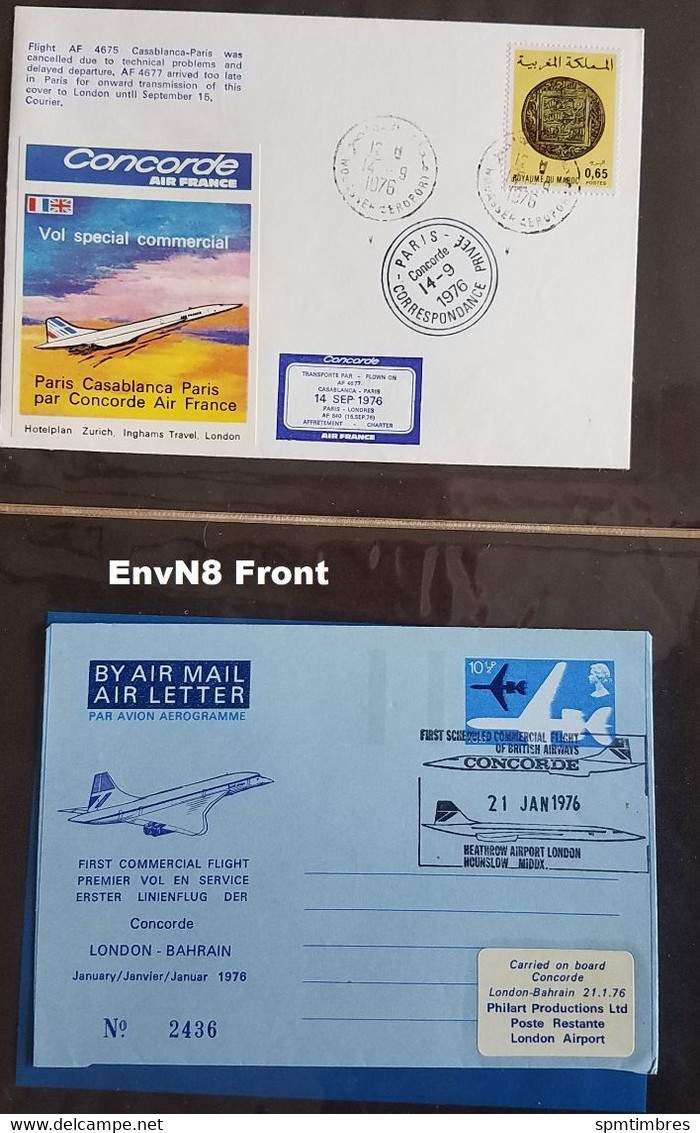 #49 Concorde aircraft onboard Carried / private correspondence / remaining post / first day covers and more