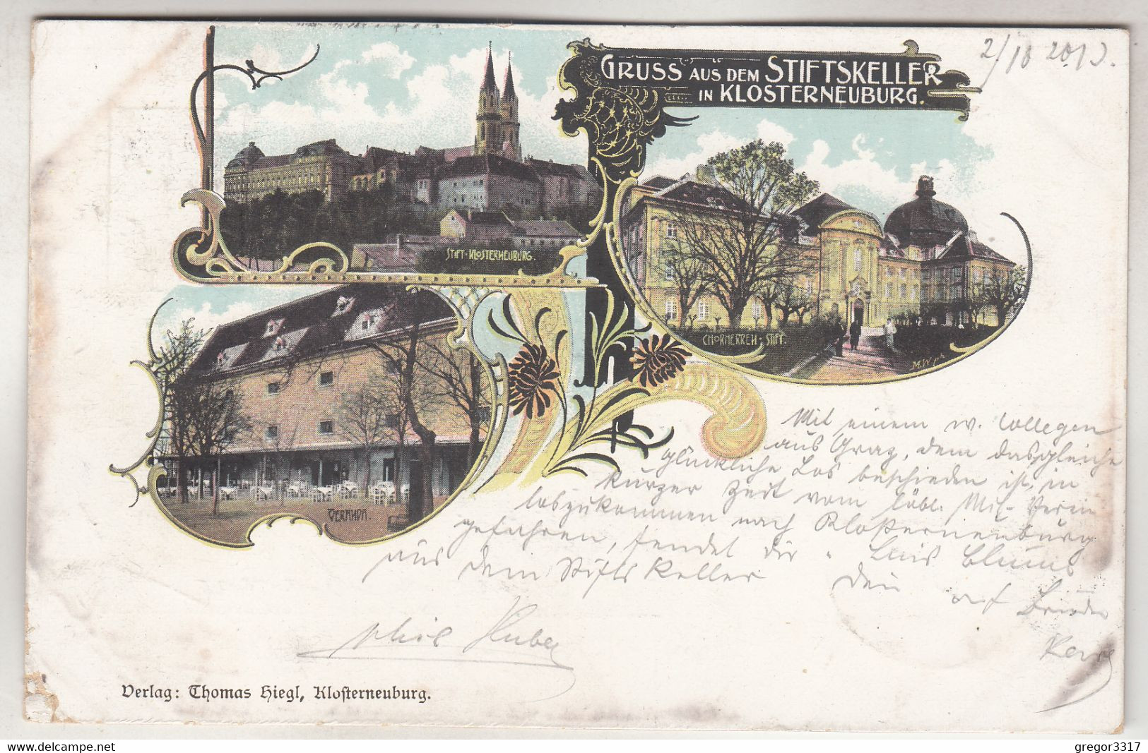 C5384) GRUSS Aus Dem STIFTSKELLER KLOSTERNEUBURG - LITHO - Thomas Siegl 1900 - Klosterneuburg