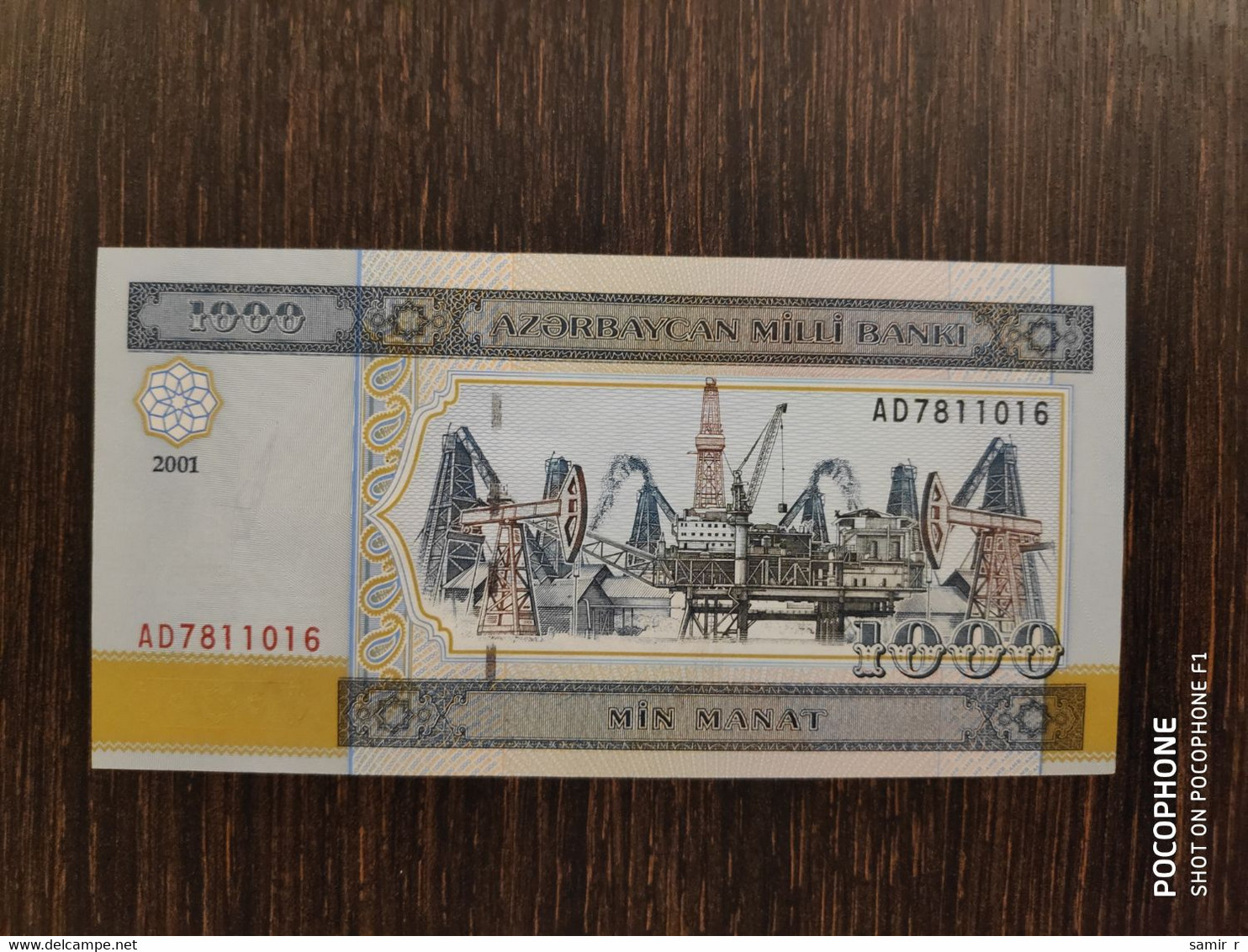 2001 Azerbaijan 1000 Manat UNC - Azerbaigian