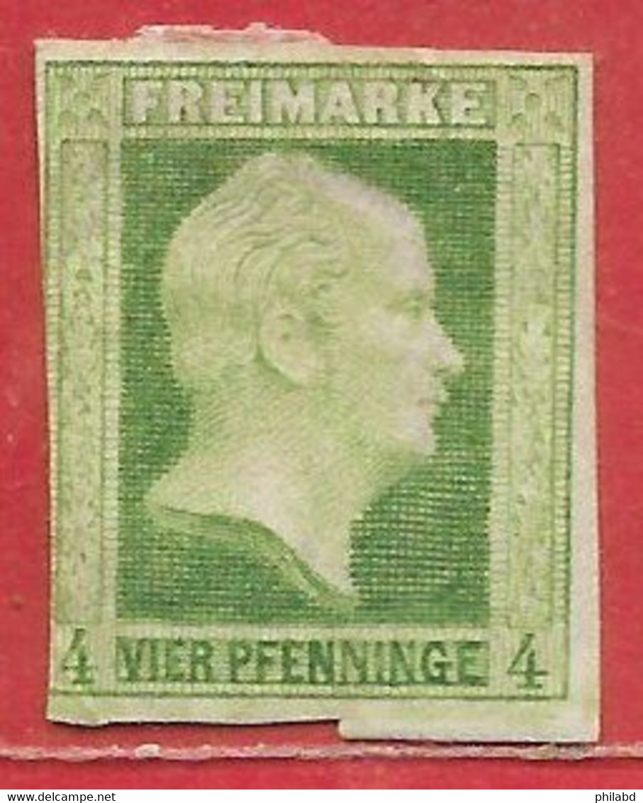 Prusse N°1 4p Vert-jaune 1850-56 (*) - Ungebraucht