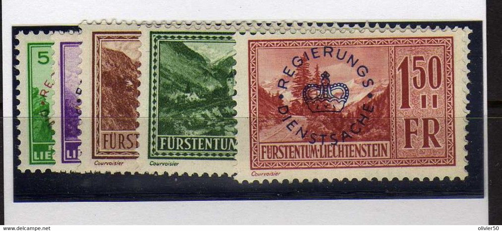 Liechtenstein -  (1935-37) - Service - Timbres Postes  Surcharges  - Neufs* - MLH - Service