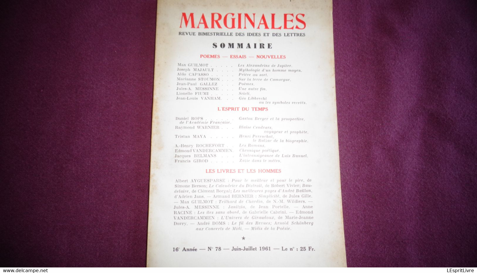 MARGINALES N° 78 Revue Des Idées Et Des Lettres Régionalisme Auteurs Belges Poèmes Poésie Nouvelles Textes Chronique - Belgian Authors