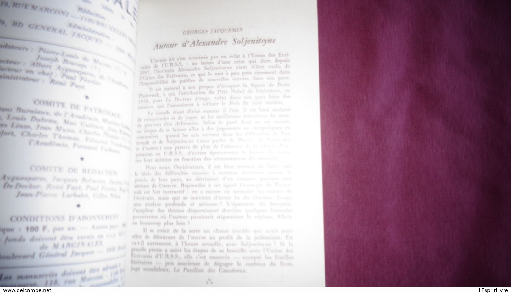 MARGINALES N° 133 Revue Des Idées Et Des Lettres Régionalisme Auteurs Belges Poèmes Poésie Nouvelles Textes Chronique - Belgian Authors