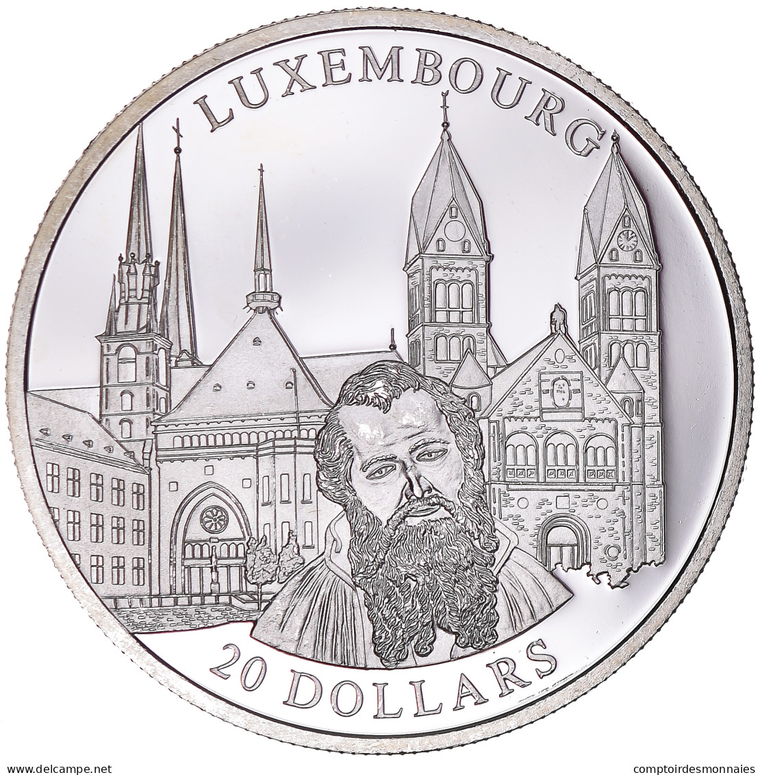 Monnaie, Libéria, 20 Dollars, 2001, Luxembourg, SPL, Argent - Liberia