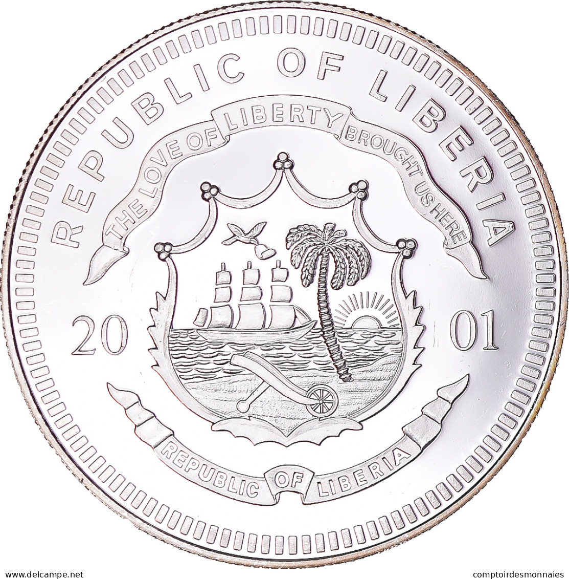 Monnaie, Libéria, 20 Dollars, 2001, Luxembourg, SPL, Argent - Liberia