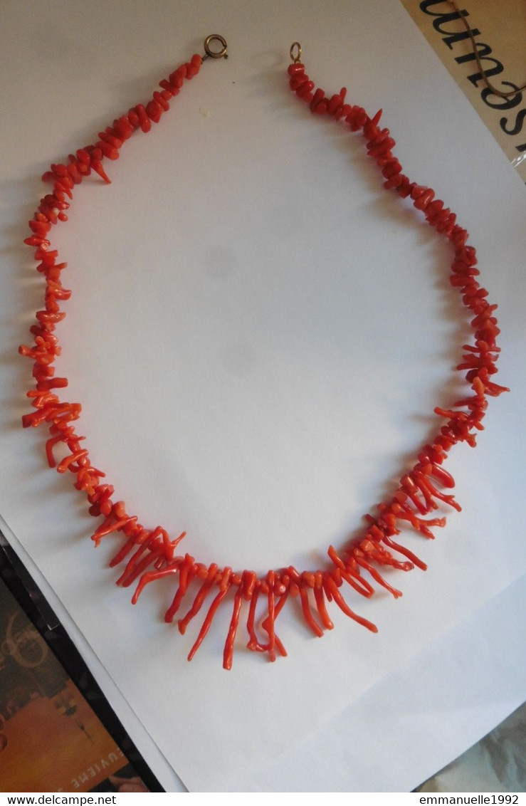 Vintage Années 1960 - Superbe Collier En Branches De Corail Rouge D'Italie Capri - Colliers/Chaînes