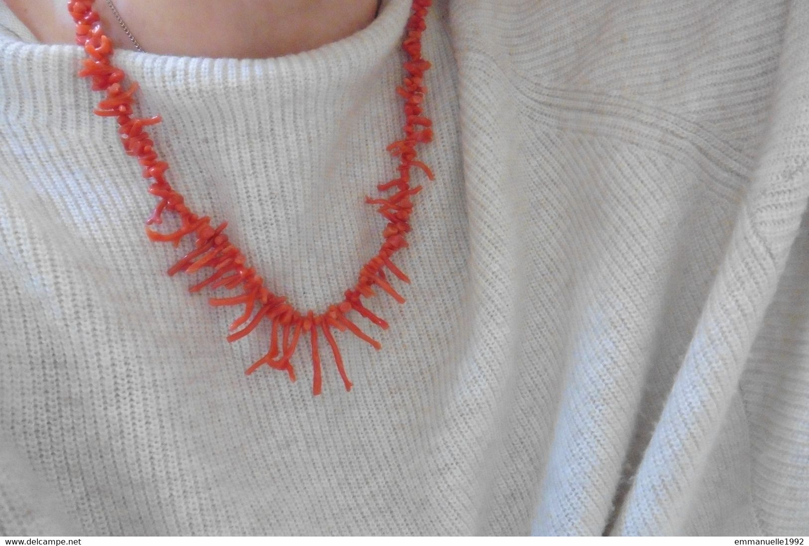 Vintage Années 1960 - Superbe Collier En Branches De Corail Rouge D'Italie Capri - Halsketten