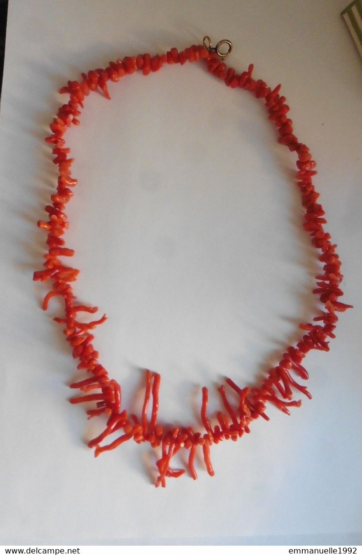 Vintage Années 1960 - Superbe Collier En Branches De Corail Rouge D'Italie Capri - Colliers/Chaînes